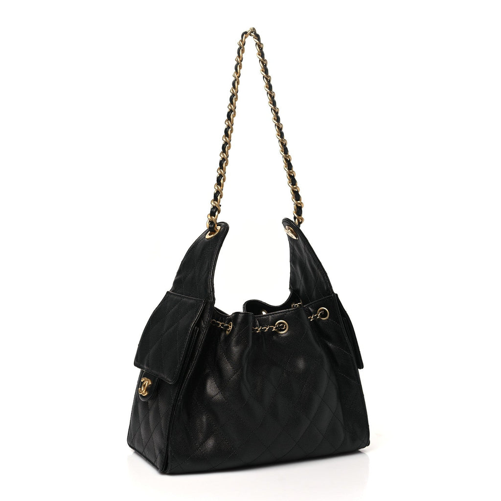 Caviar Quilted Small Chanel 25 Handbag Black