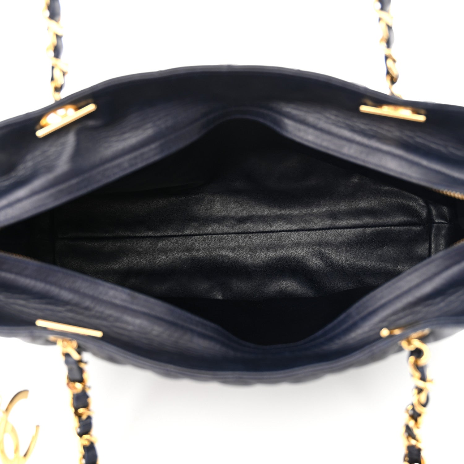 Lambskin Quilted Shoulder Bag Navy