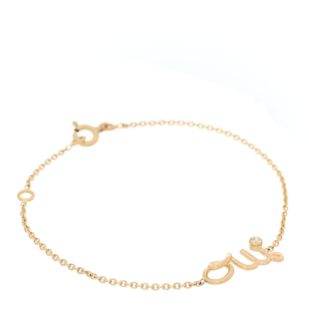 18K Yellow Gold Diamond Oui Bracelet