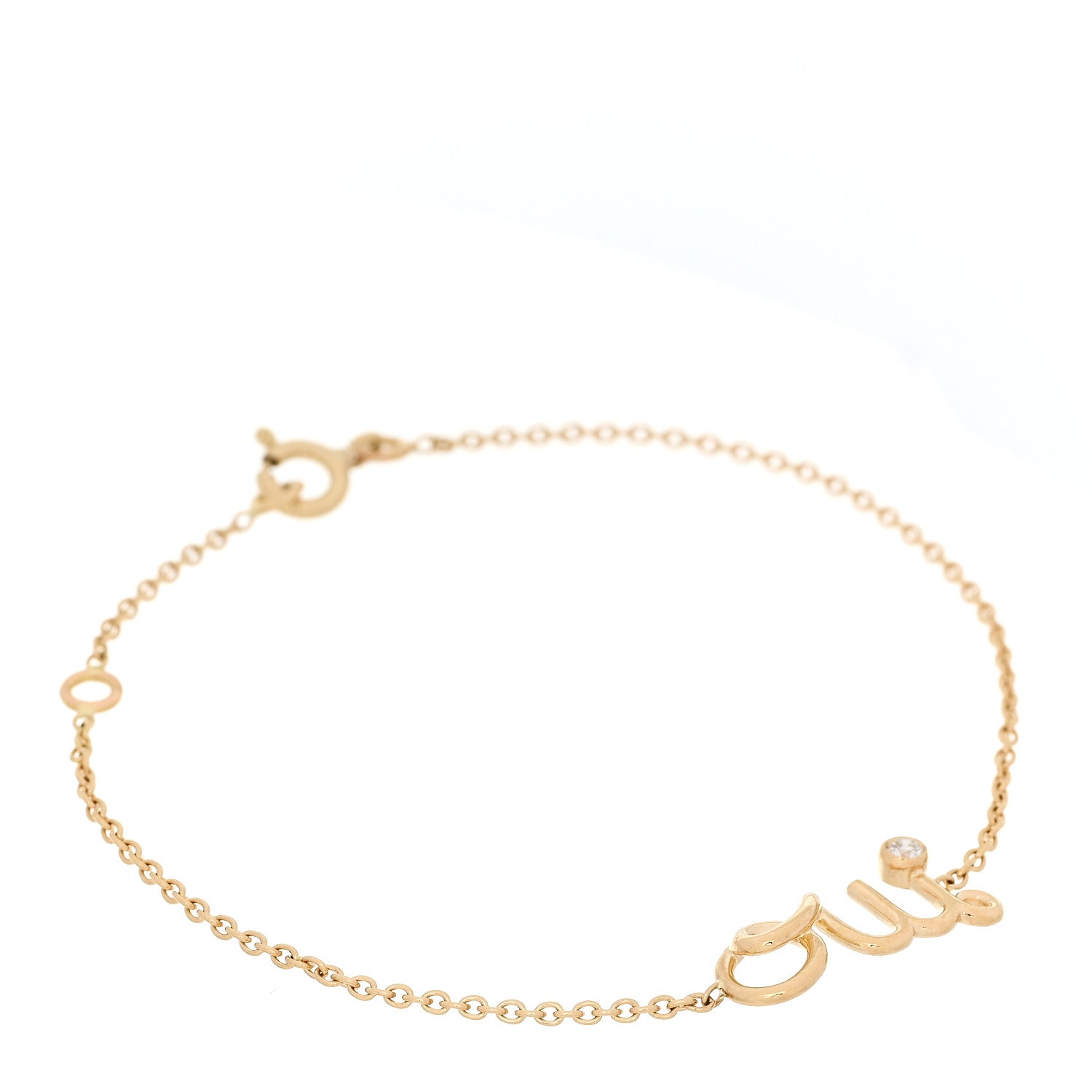 18K Yellow Gold Diamond Oui Bracelet