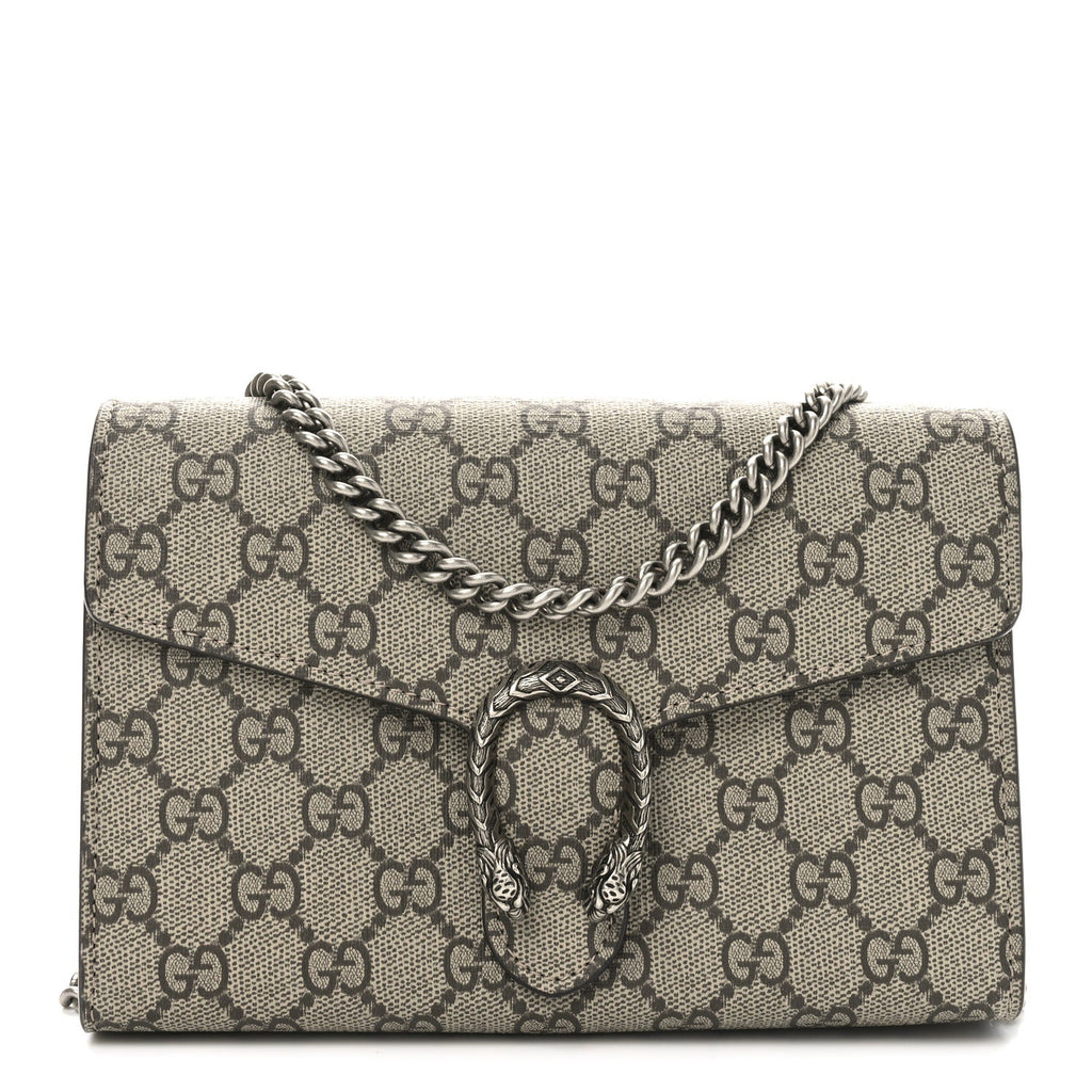GG Supreme Monogram Mini Dionysus Chain Wallet Beige Taupe