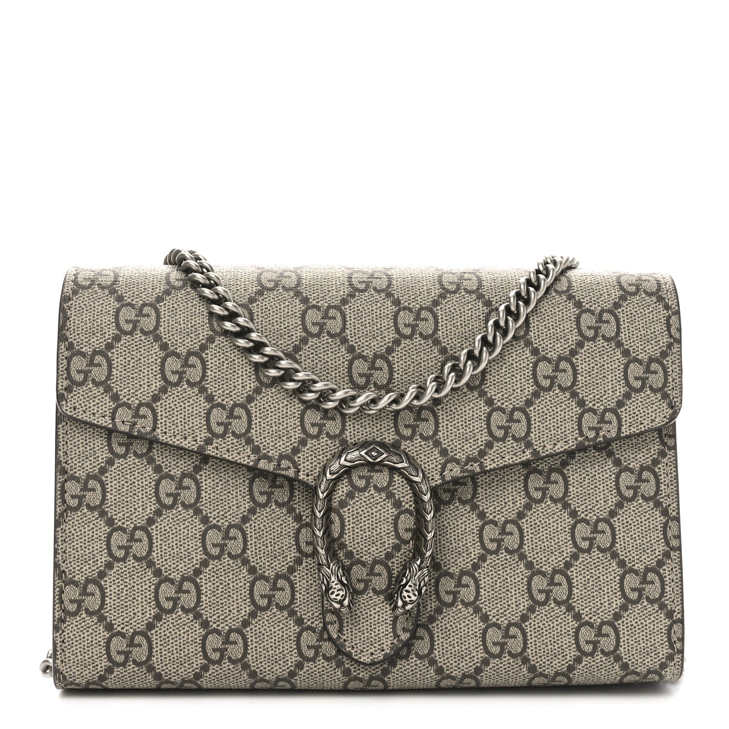 GG Supreme Monogram Mini Dionysus Chain Wallet Beige Taupe