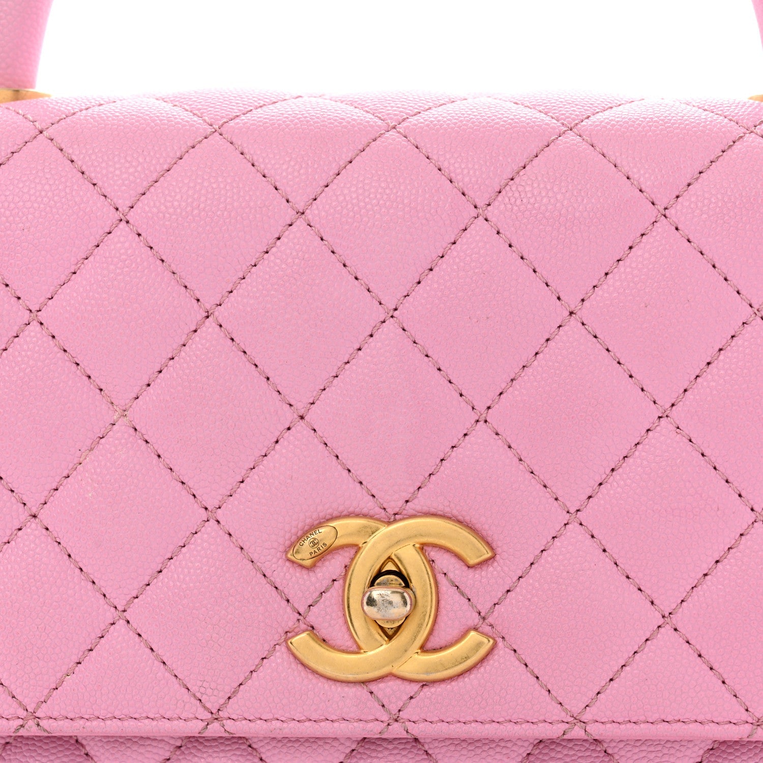 Caviar Quilted Small Coco Chain Handle Flap Lilac