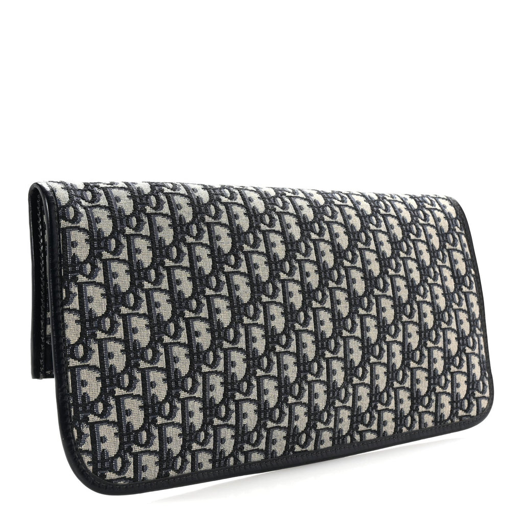 Oblique Fold Over Clutch Blue