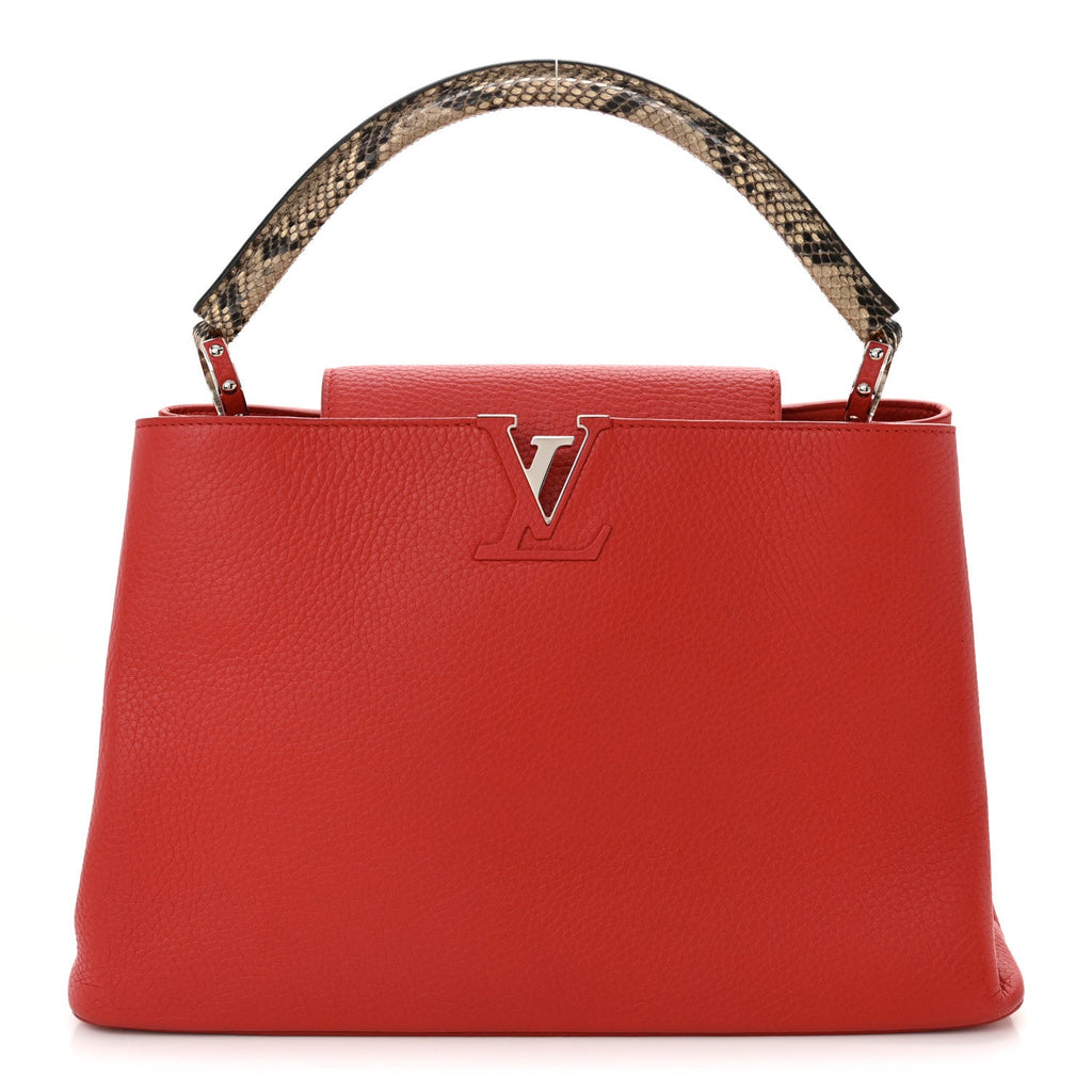 Taurillon Snakeskin Capucines MM Rubis