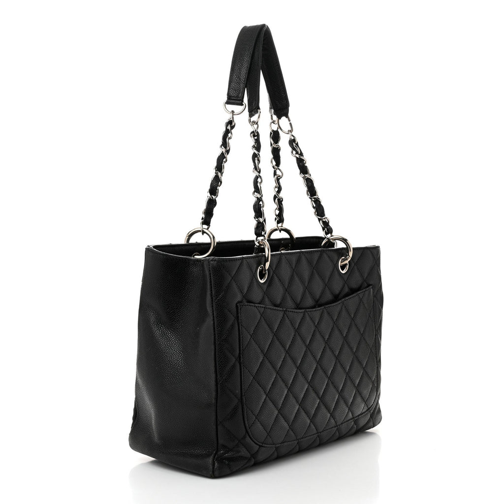 Caviar Quilted Grand Shopping Tote GST Black