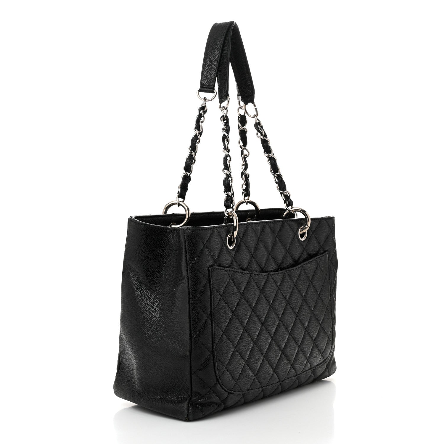 Caviar Quilted Grand Shopping Tote GST Black