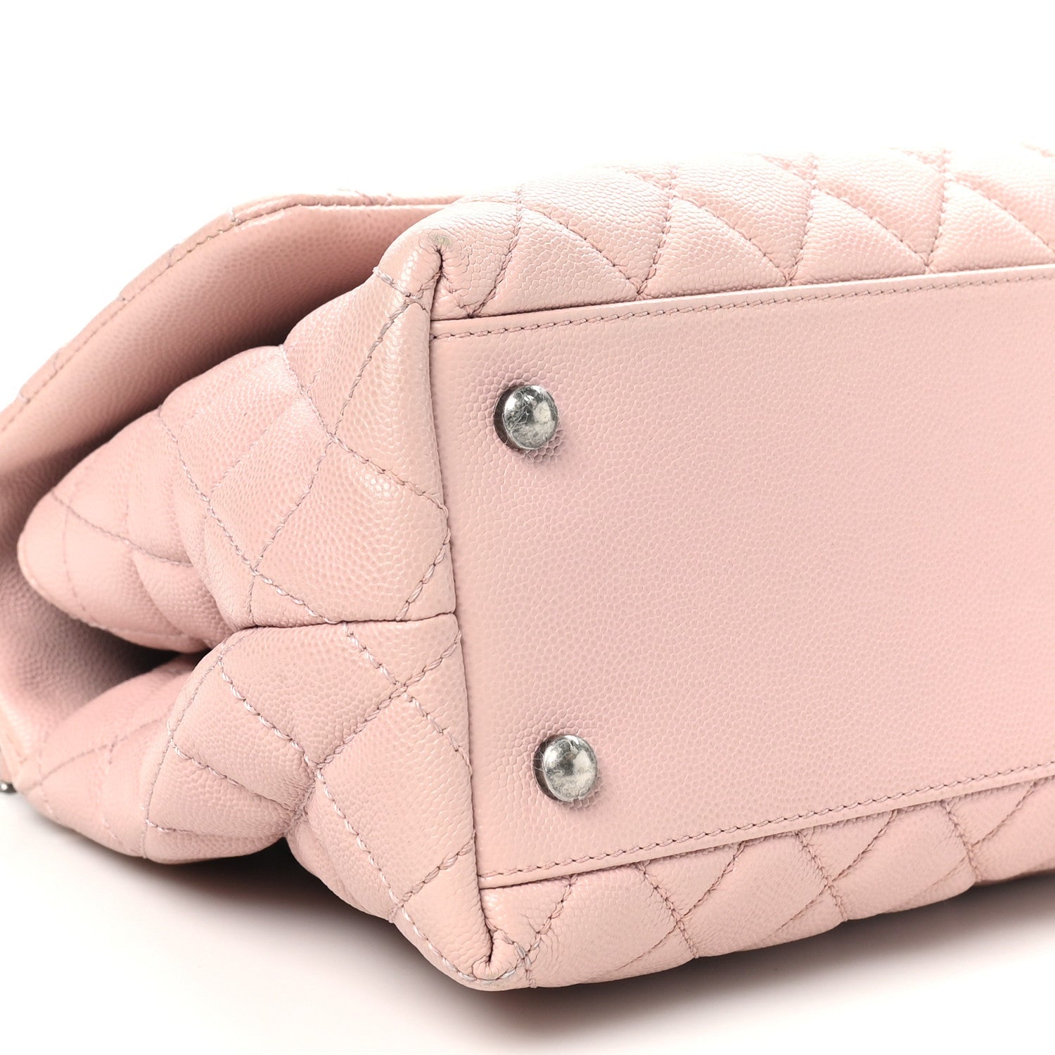 Caviar Quilted Small Coco Handle Flap Light Pink