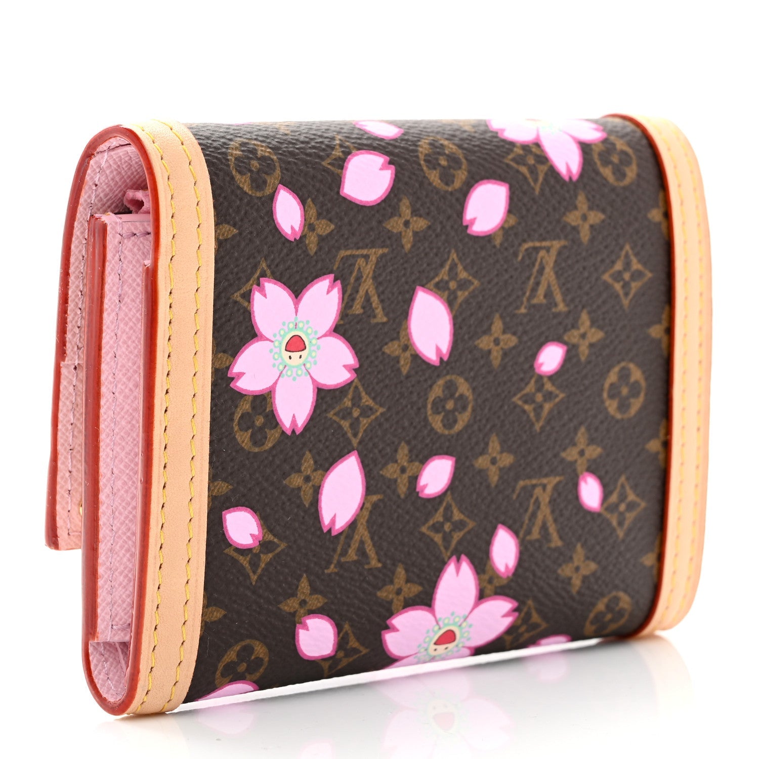 LV X TM Monogram Cherry Blossom Victorine Wallet Sakura Brown