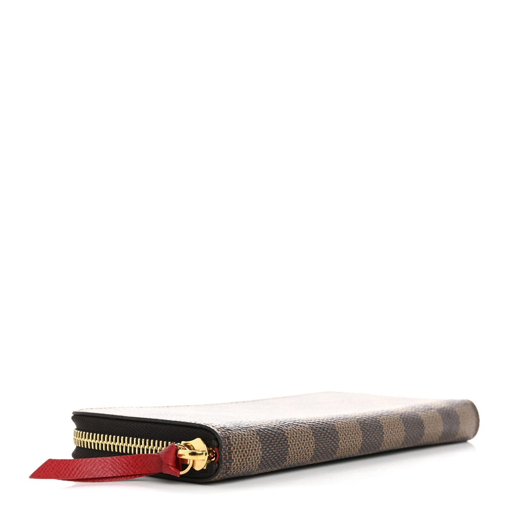 Damier Ebene Clemence Wallet Cherry