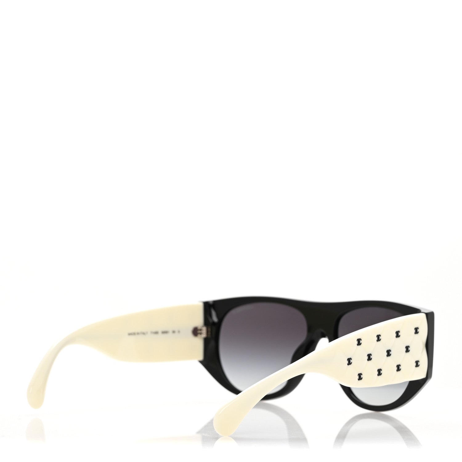 Acetate Quilted CC Pilot Sunglasses 71465 White Black