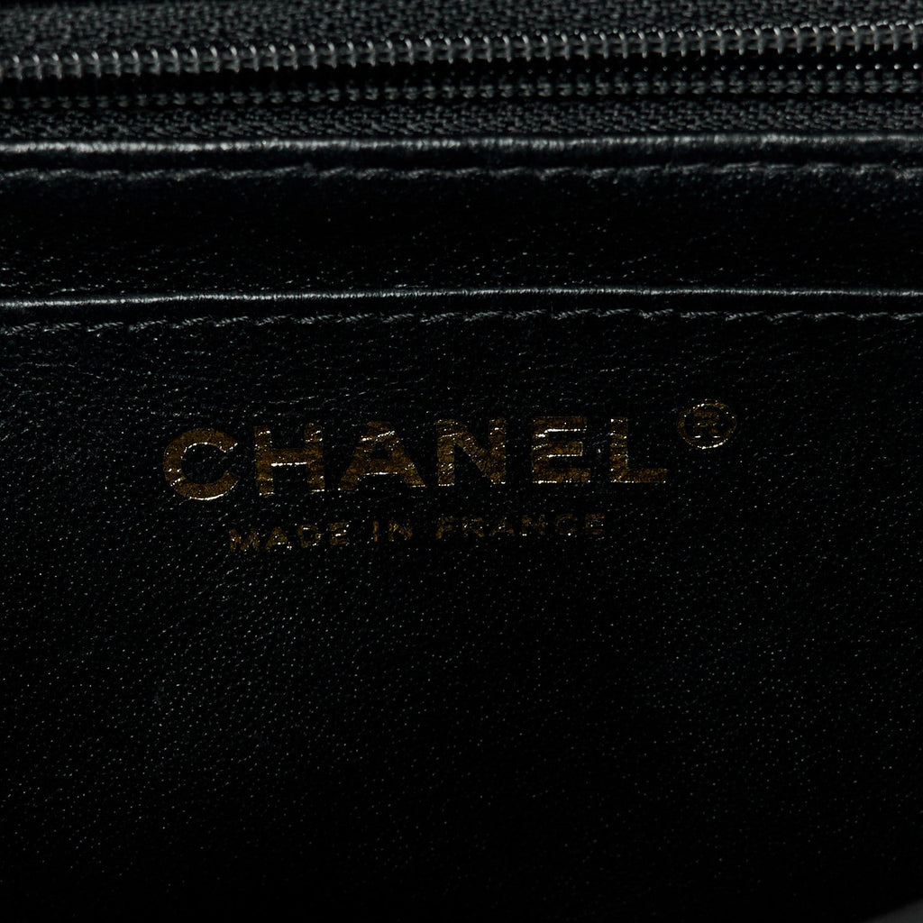 Caviar Quilted Mini Top Handle Rectangular Flap Black