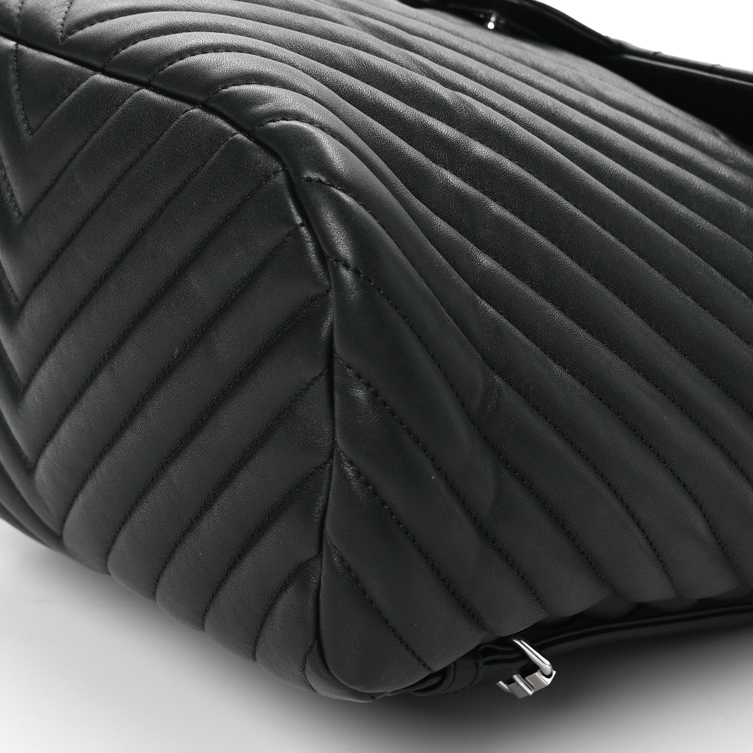Calfskin Chevron Quilted Large Urban Spirit Backpack Black