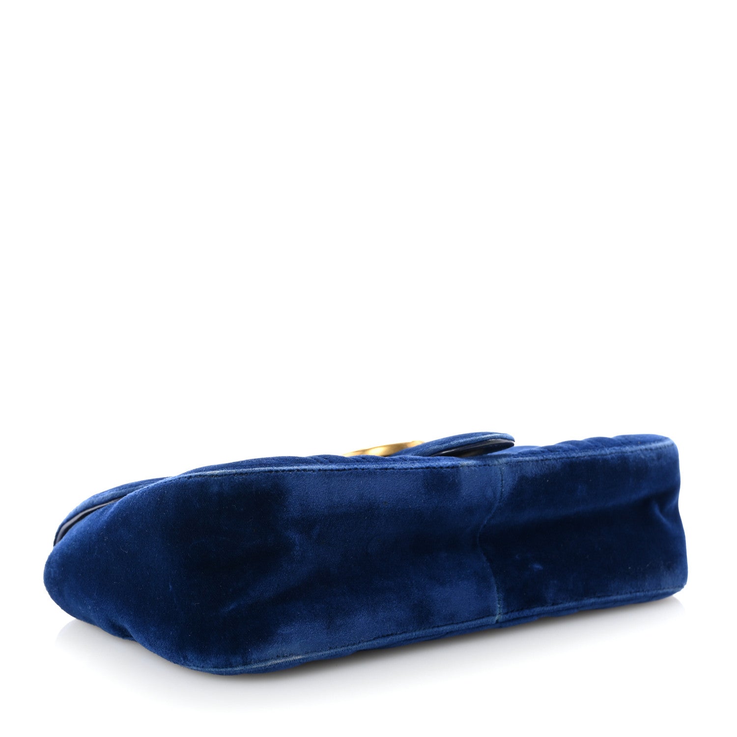 Velvet Matelasse Small GG Marmont Shoulder Bag Cobalt Blue
