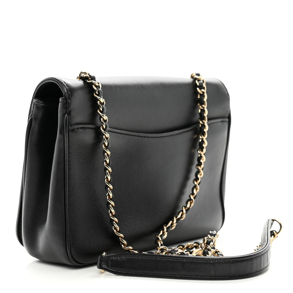 Lambskin CC Mania Flap Bag Black