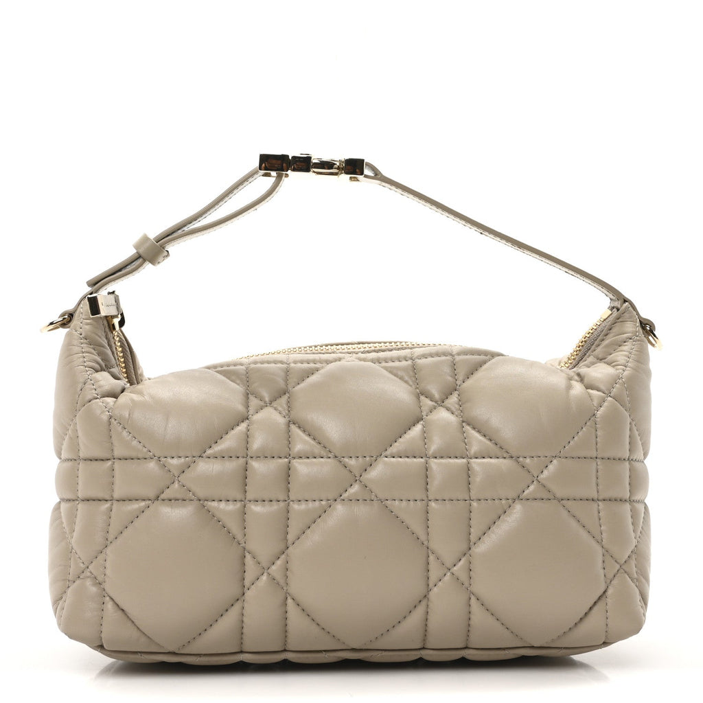 Calfskin Macrocannage Medium Diortravel Nomad Pouch Sand