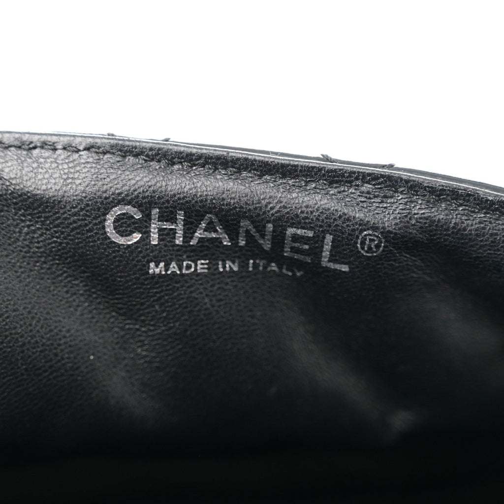 Patent Quilted Medium Single Flap Black