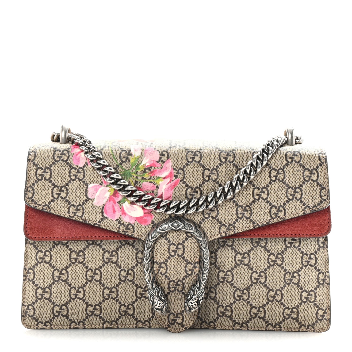 GG Supreme Monogram Blooms Small Dionysus Shoulder Bag Beige Multicolor Dry Rose