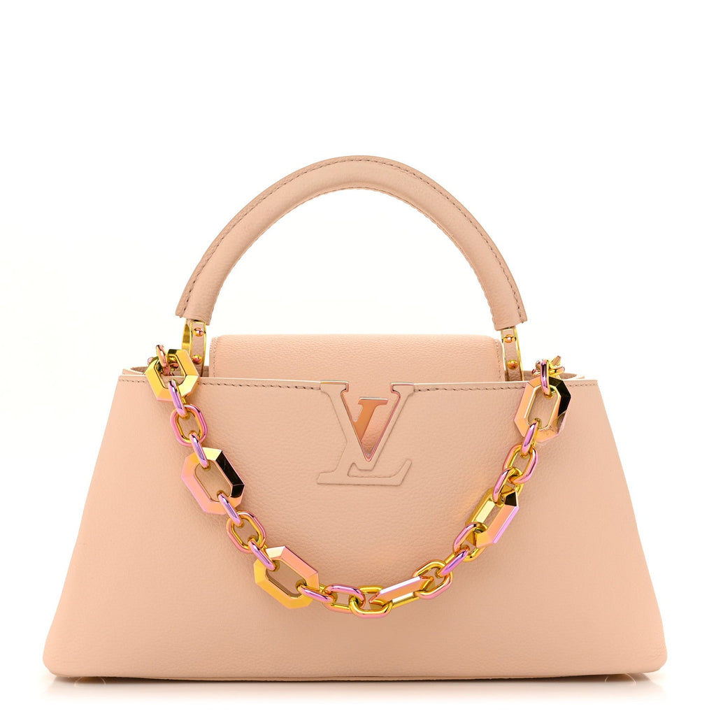 Taurillon Capucines East West MM Scarabeo Iridescent Macchiato