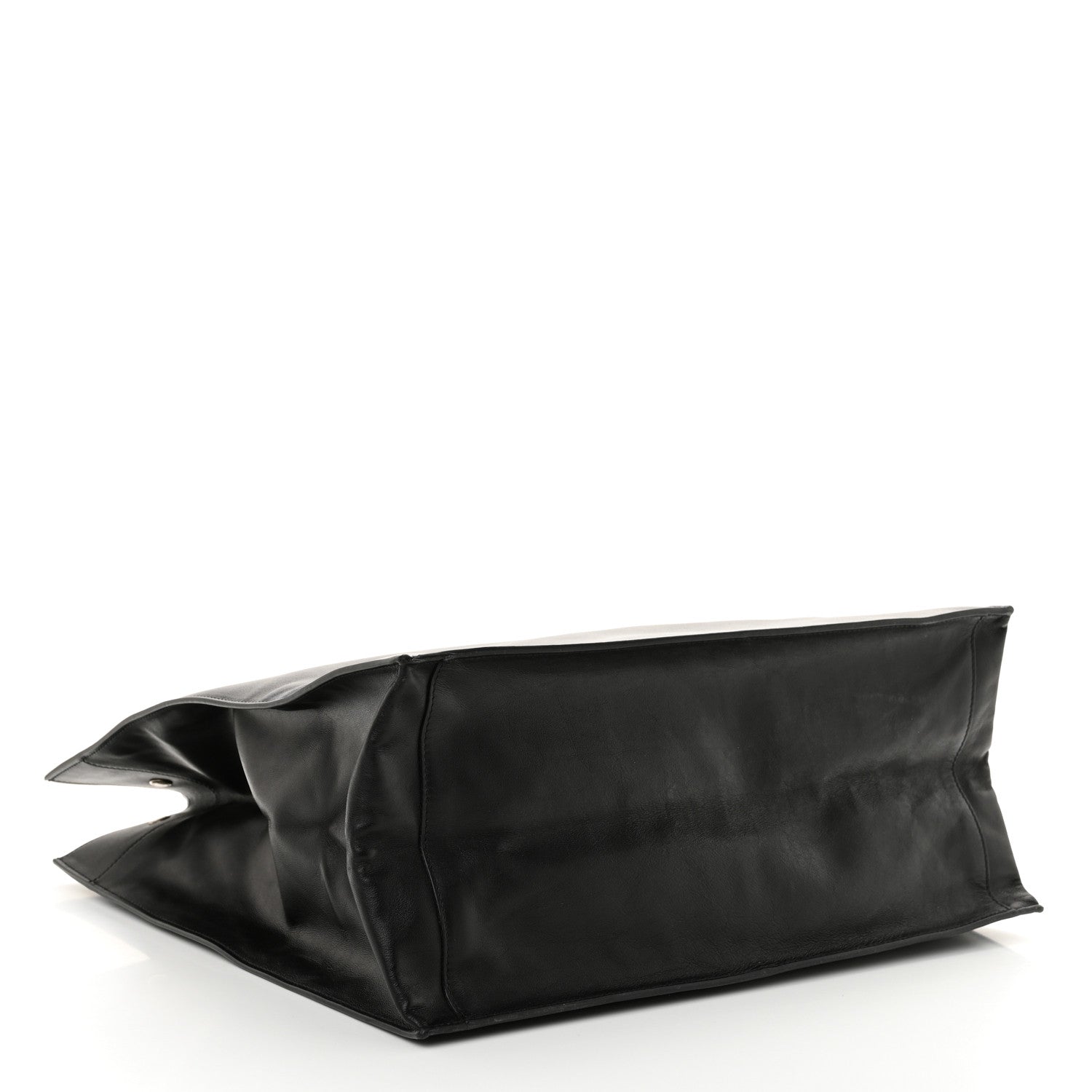 Calfskin Rive Gauche North South Tote Black