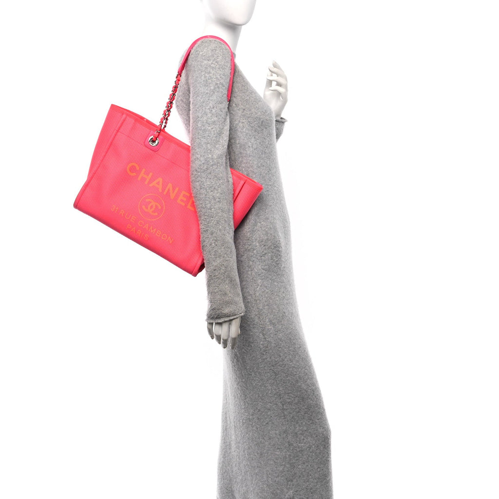 Mixed Fibers Small Deauville Tote Pink Orange