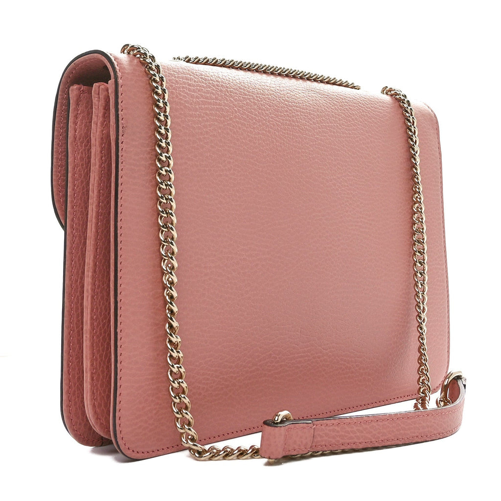 Dollar Calfskin Interlocking G Shoulder Bag Soft Pink
