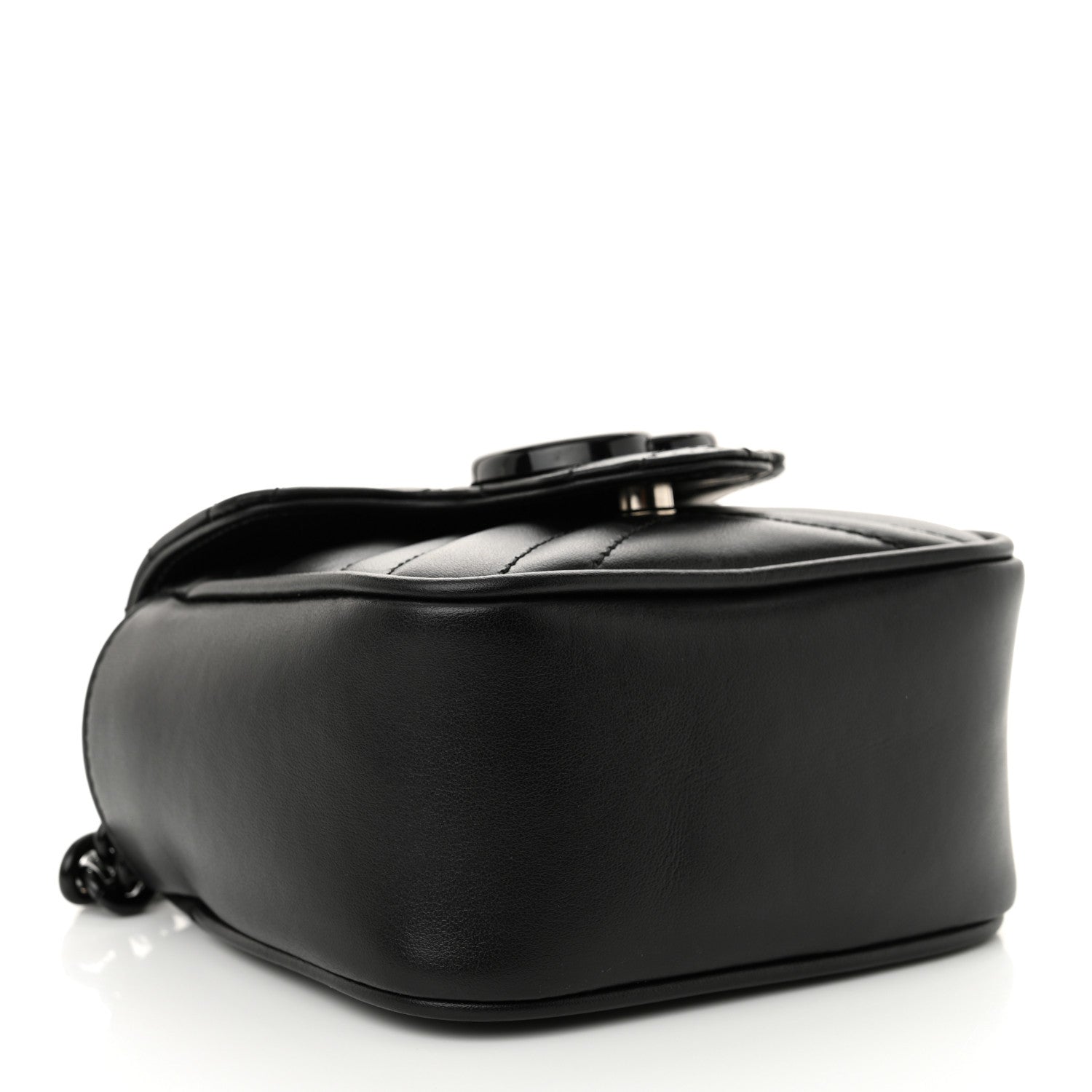 Calfskin Matelasse Monochrome GG Marmont Chain Mini Belt Bag Black