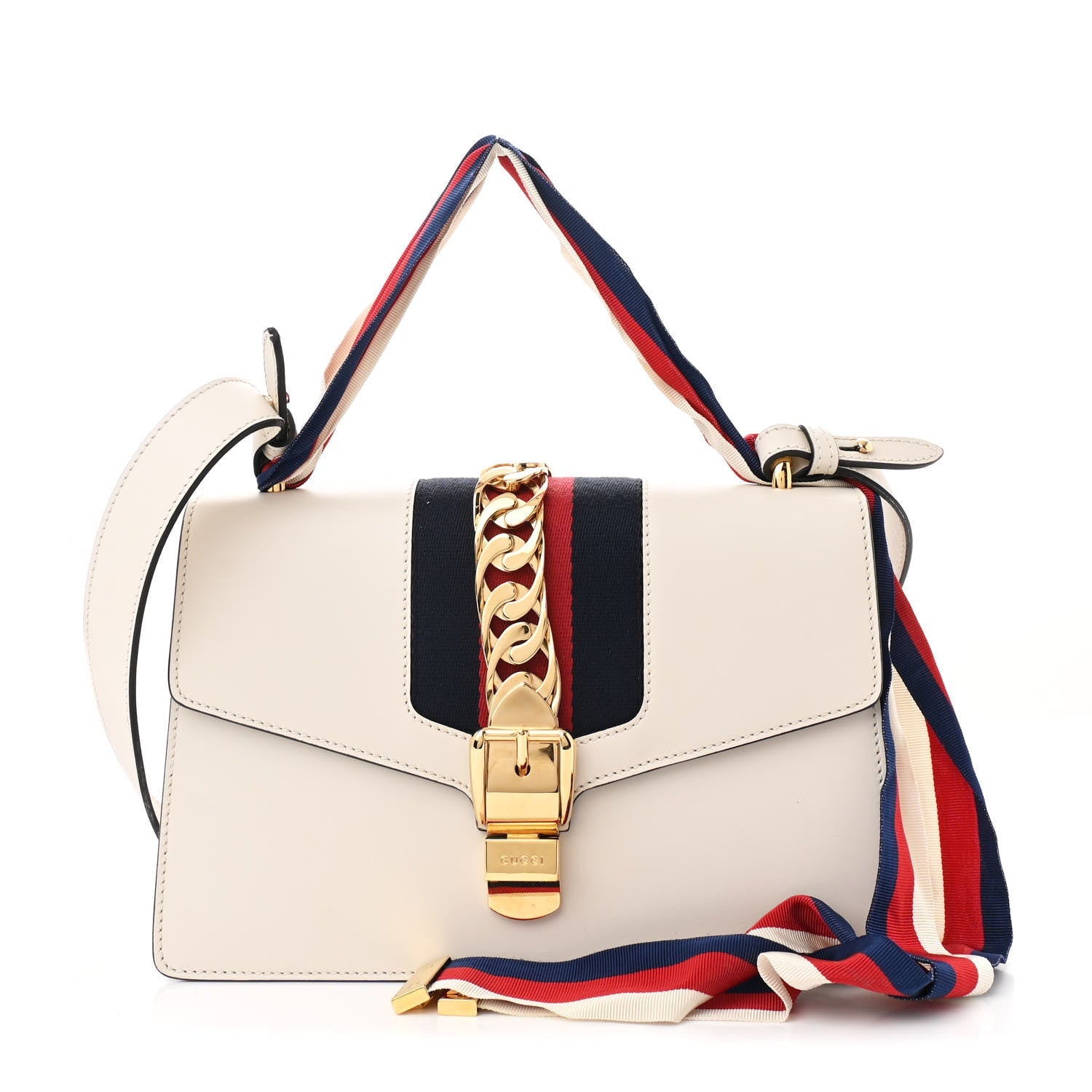 Calfskin Small Sylvie Shoulder Bag Off White