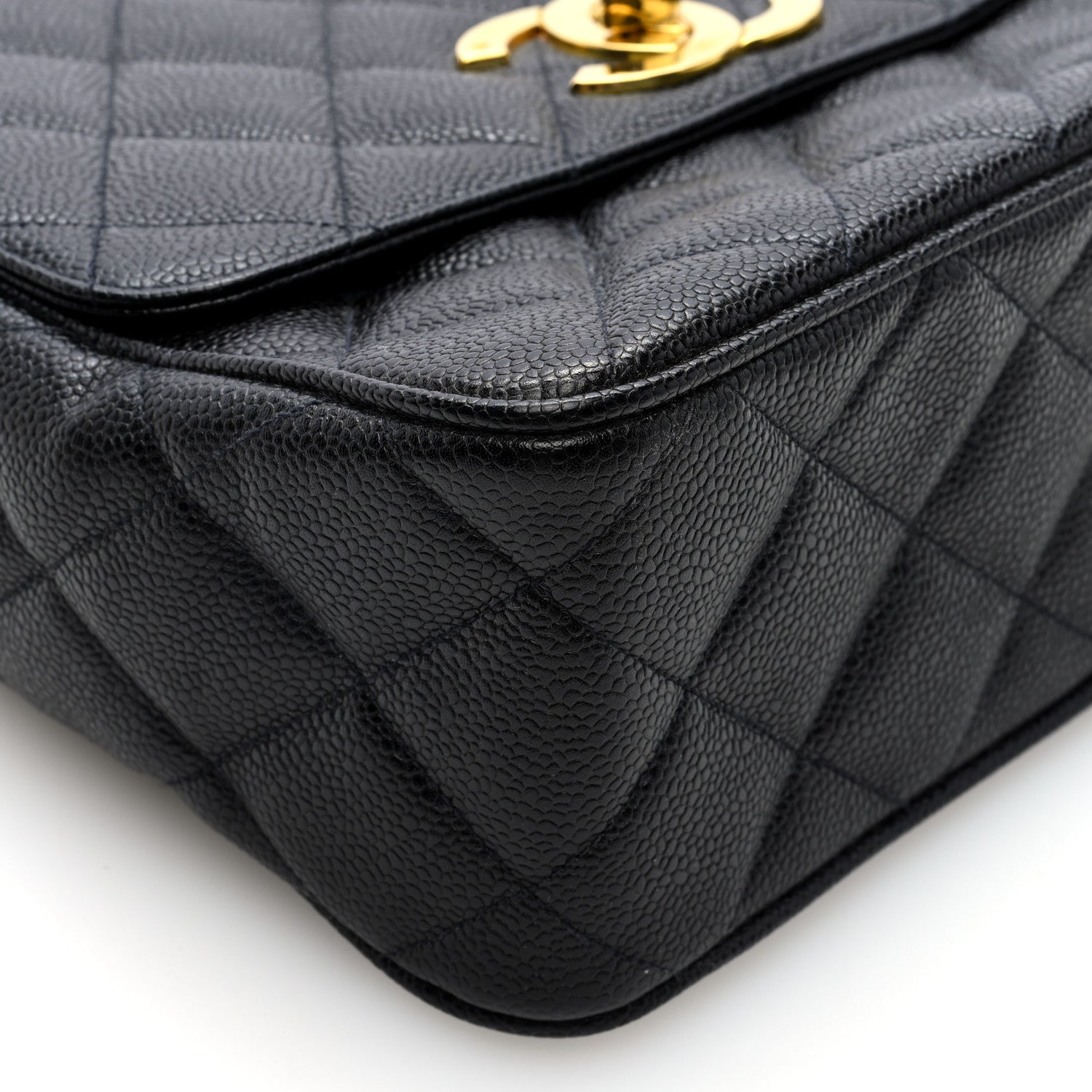 Caviar Quilted XL Single Flap Black