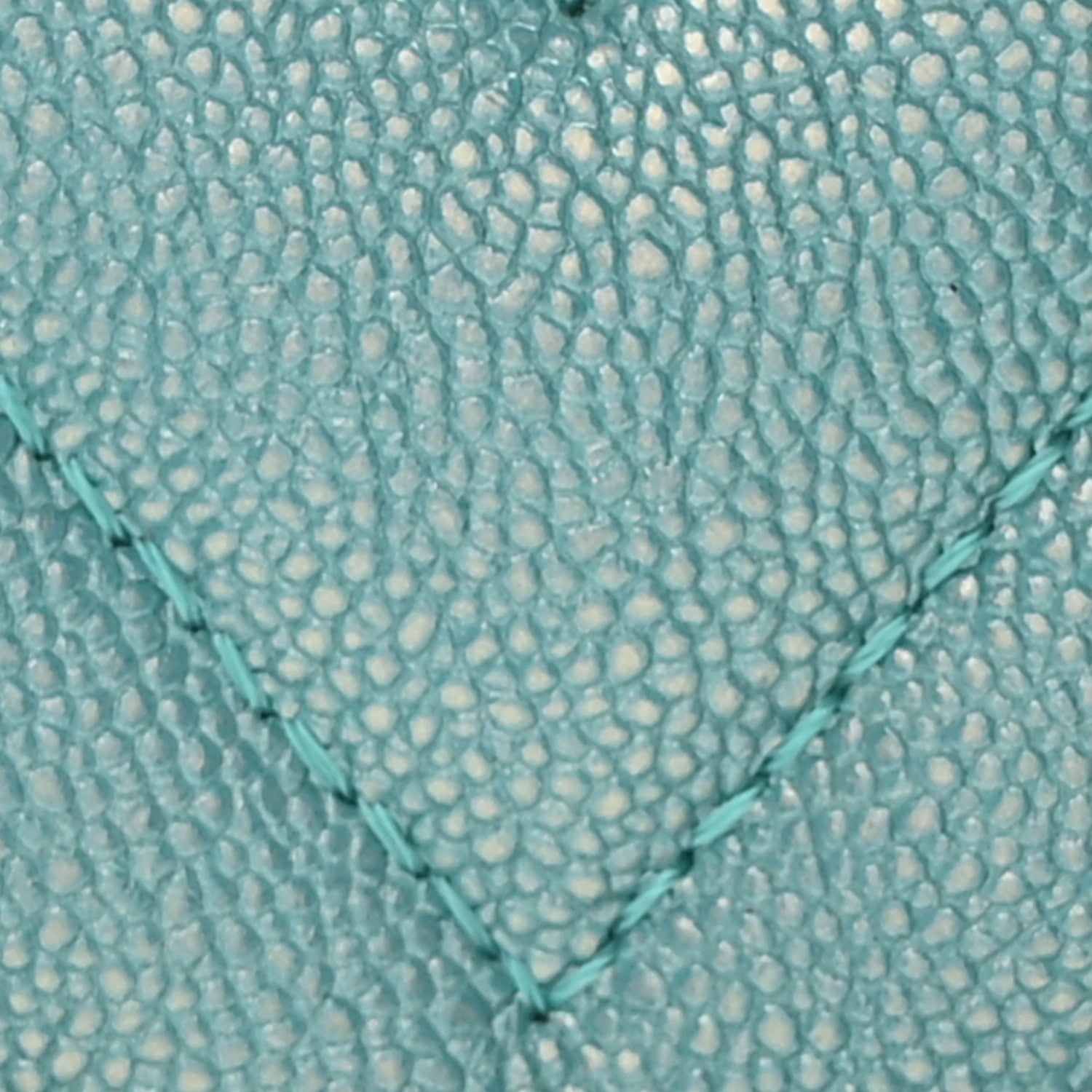 Metallic Caviar Chevron Quilted Small Statement Flap Turqouise