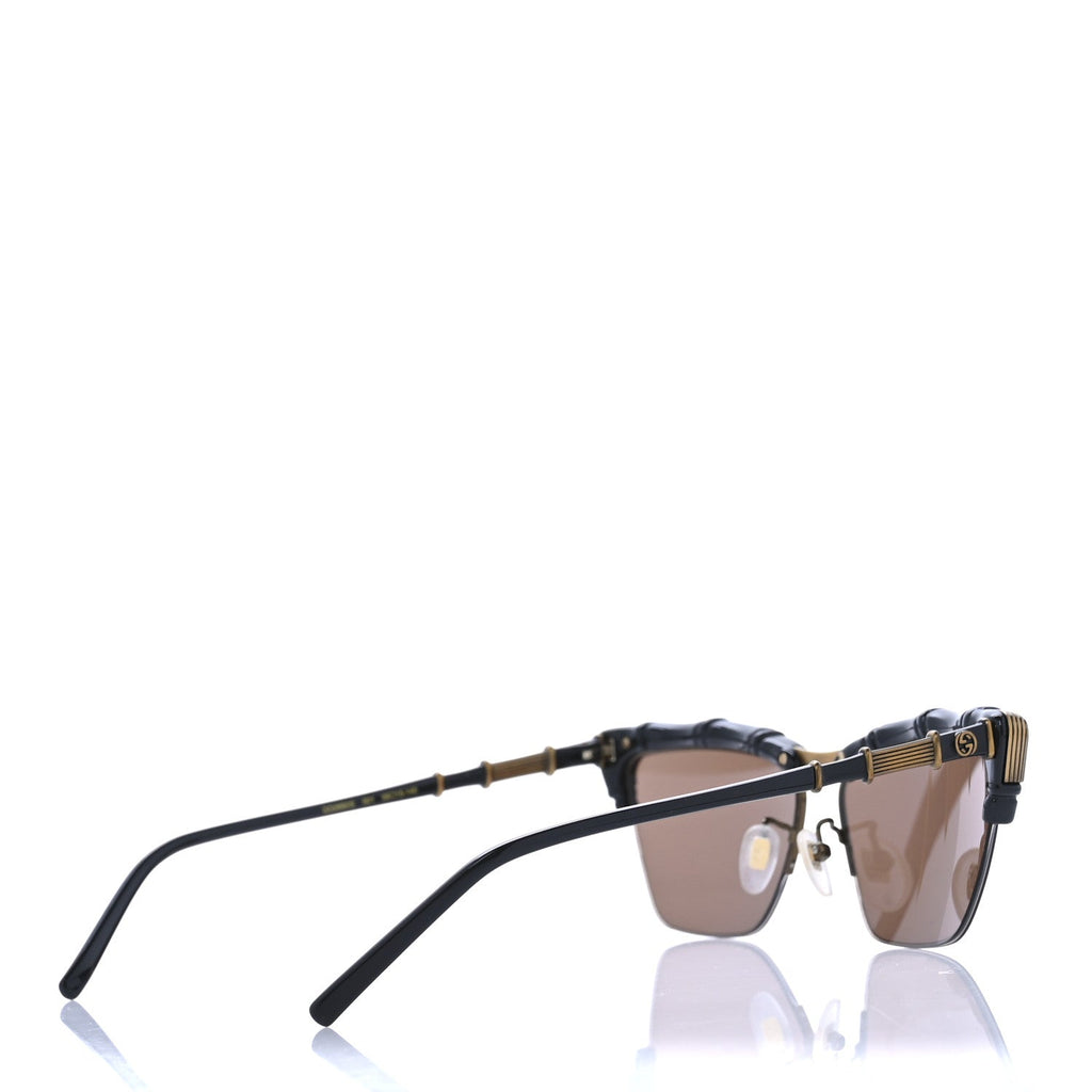 Acetate Metal Bamboo Sunglasses GG660S Black Brown