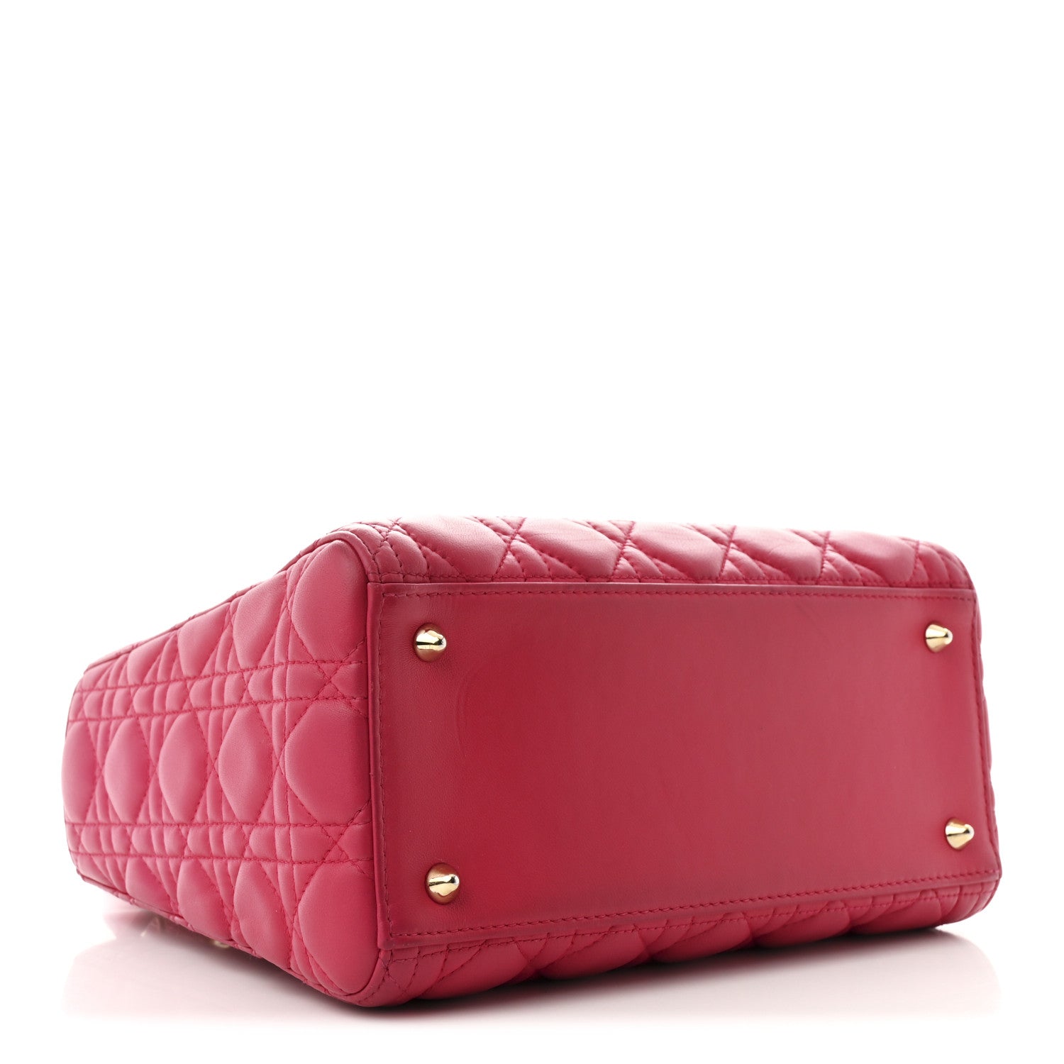 Lambskin Cannage Medium Lady Dior Fuchsia