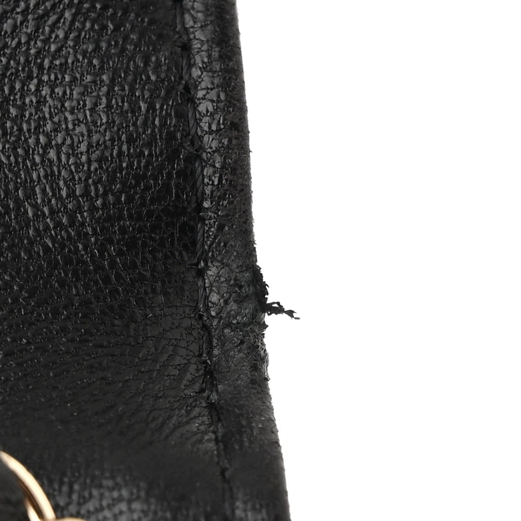 Caviar Quilted Golden Class Wallet On Chain WOC Black