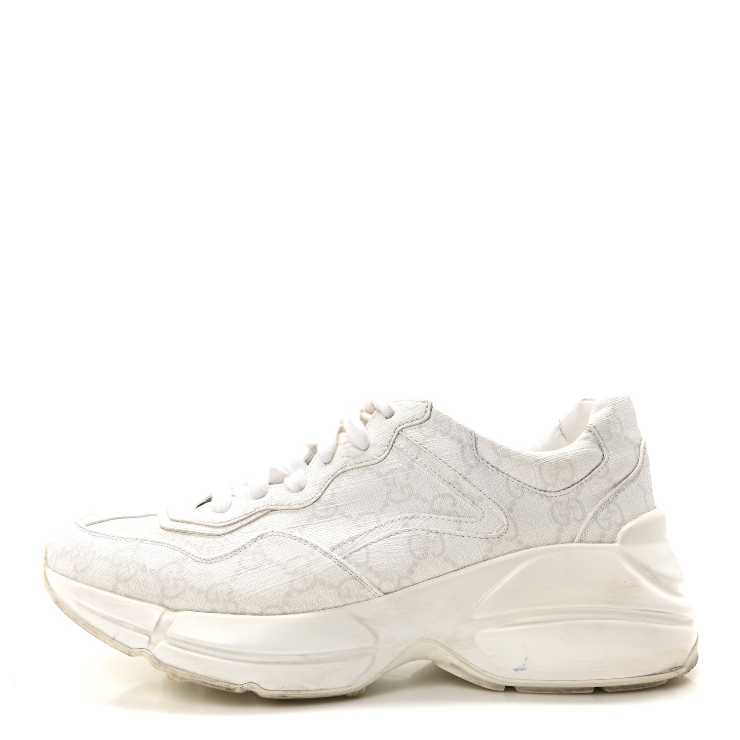 GG Supreme Monogram Womens Rhyton Sneakers 39.5 White