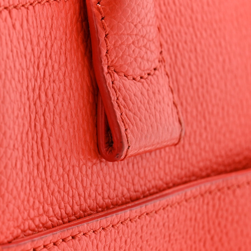 Grained Calfskin Mini Neo Executive Shopper Tote Red