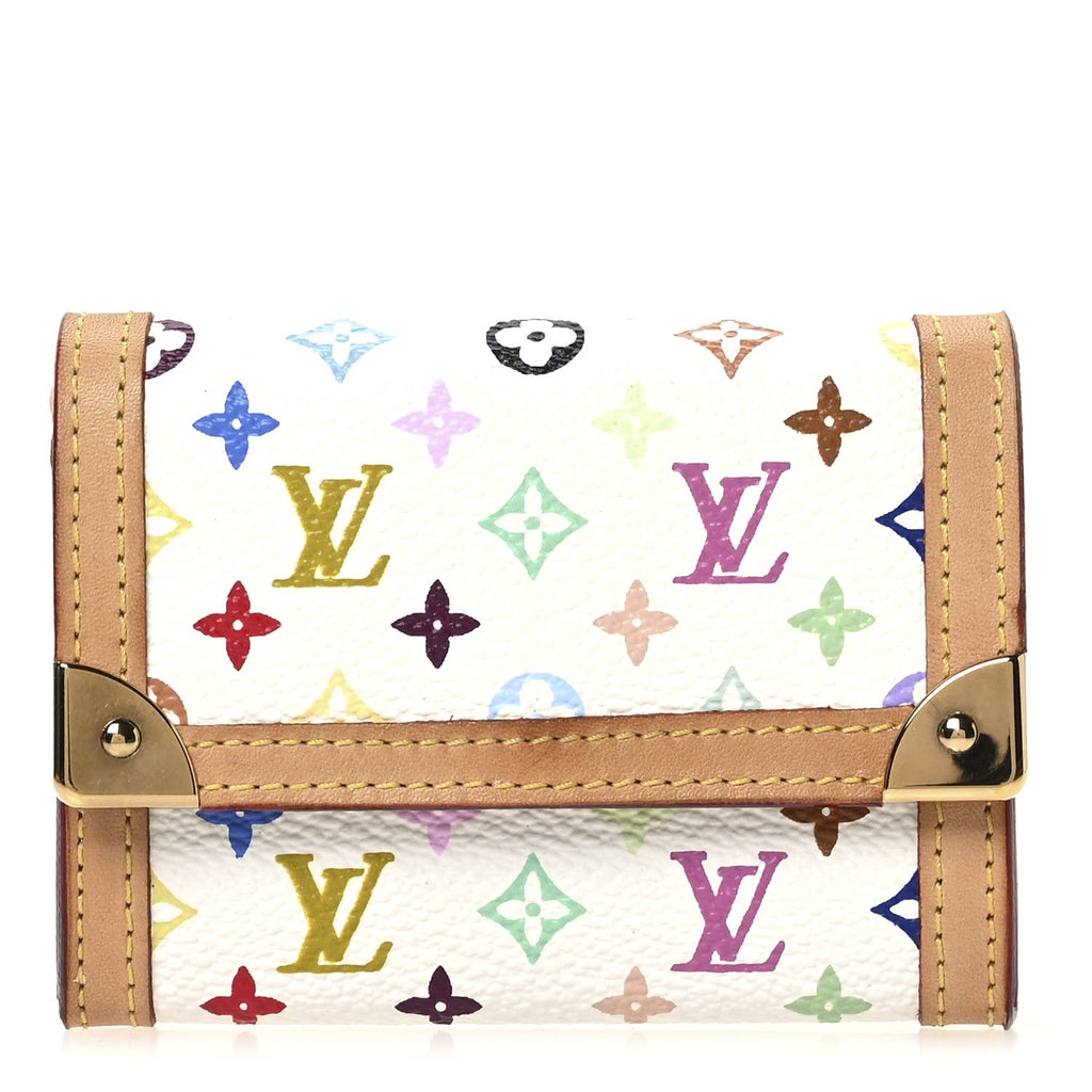 Monogram Multicolor Porte-Monnaie Plat Coin Purse White