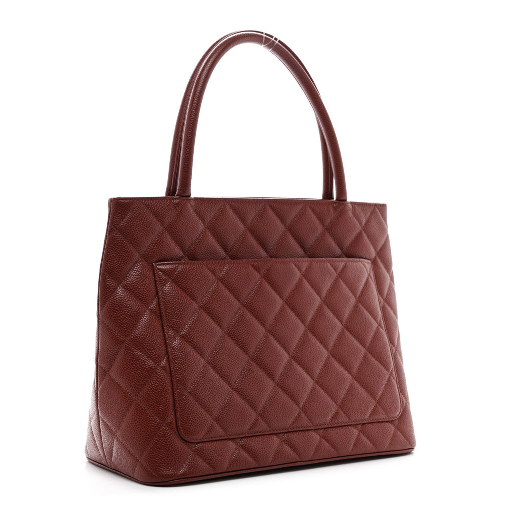 Caviar Quilted Medallion Tote Red