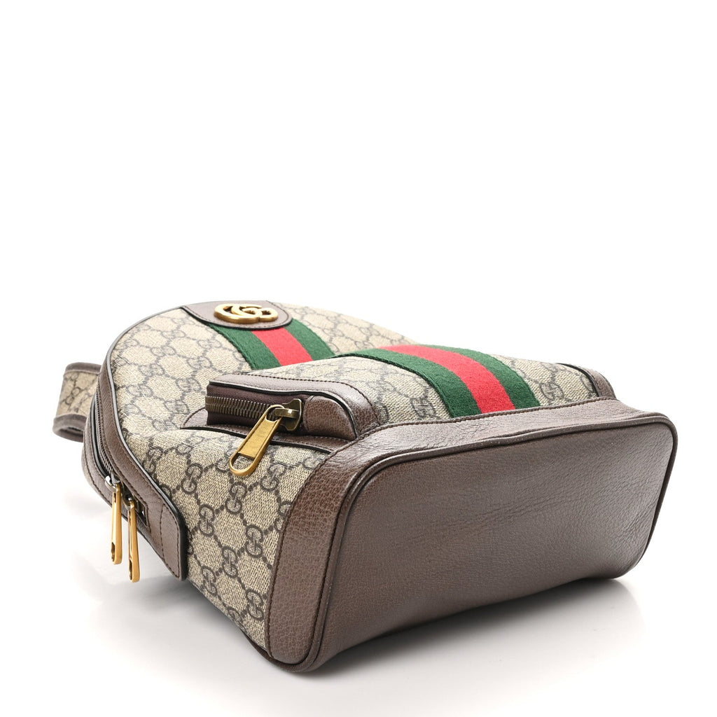 GG Supreme Monogram Calfskin Web Small Ophidia Day BackpacK Beige Ebony New Acero