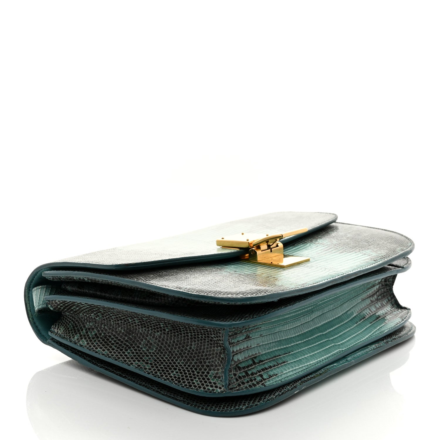 Lizard Medium Classic Box Flap Bag Antarctic