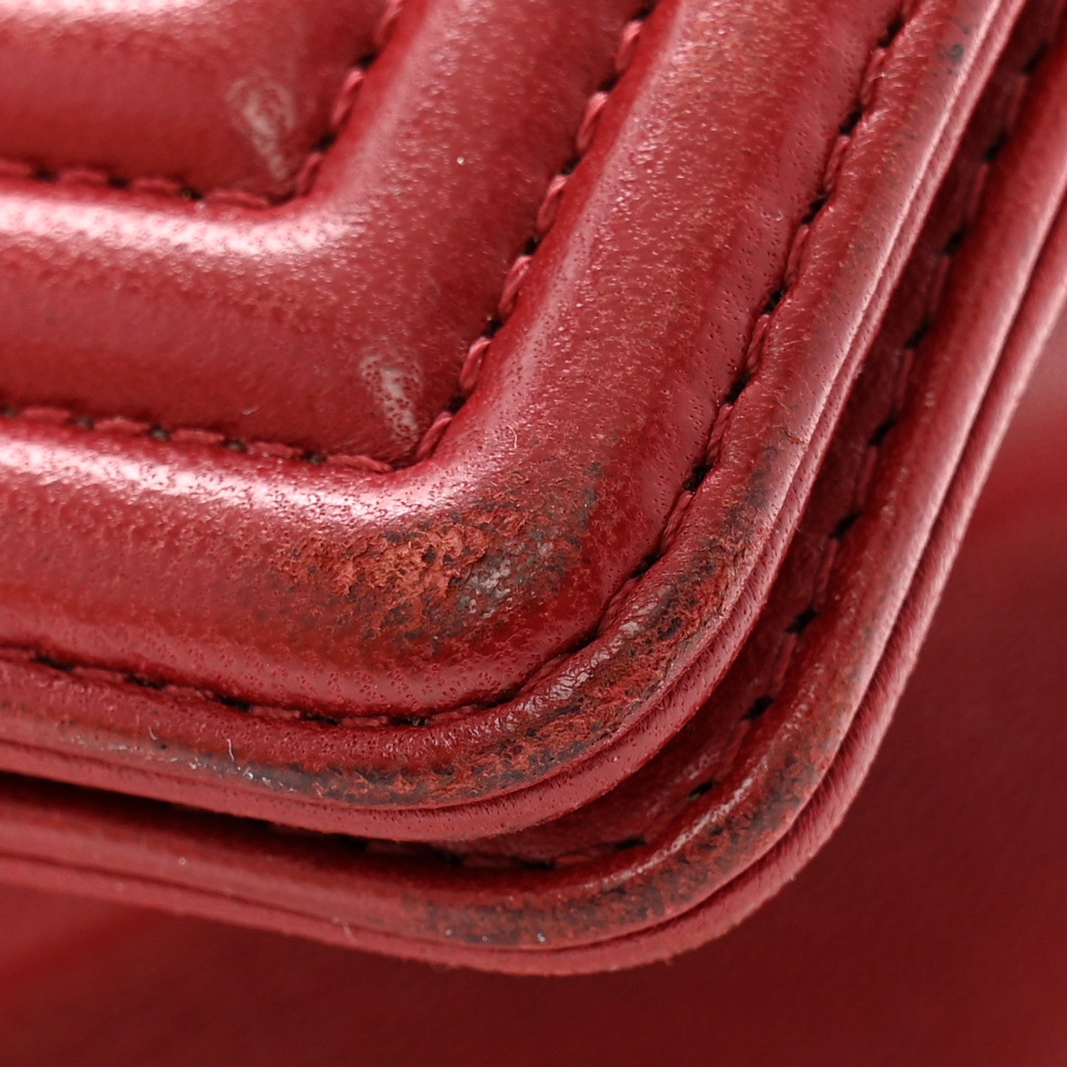 Lambskin Quilted New Medium Boy Flap Dark Red