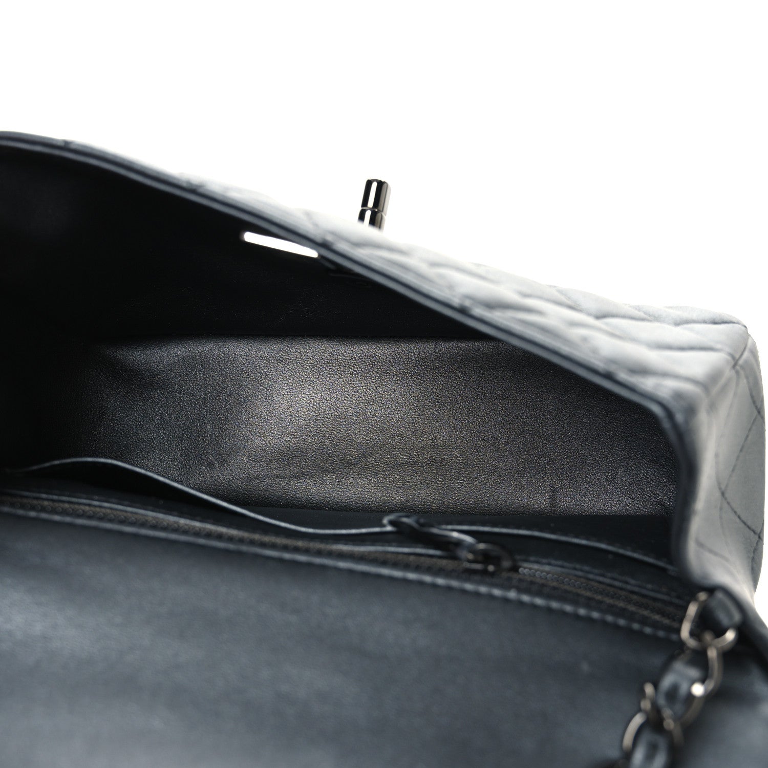 Pearly Lambskin Quilted Mini Rectangular Flap So Black