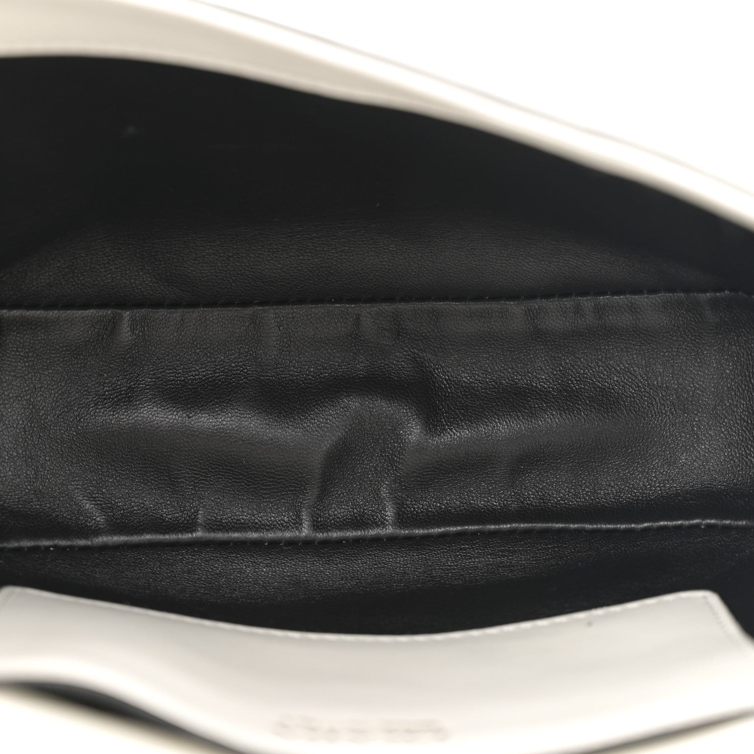 Soft Calfskin Triangle Arque Flap Shoulder Bag White