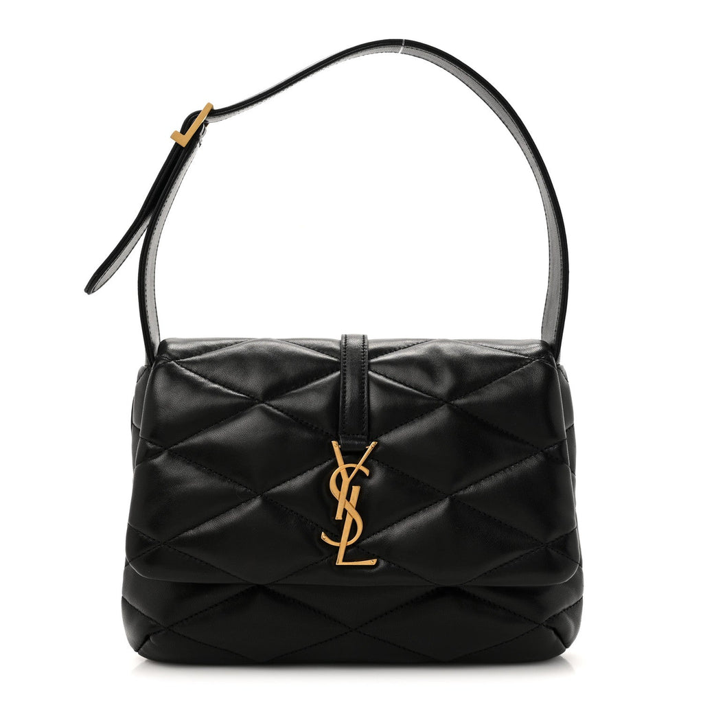 Lambskin Quilted Le 57 Diamond Shoulder Bag Black