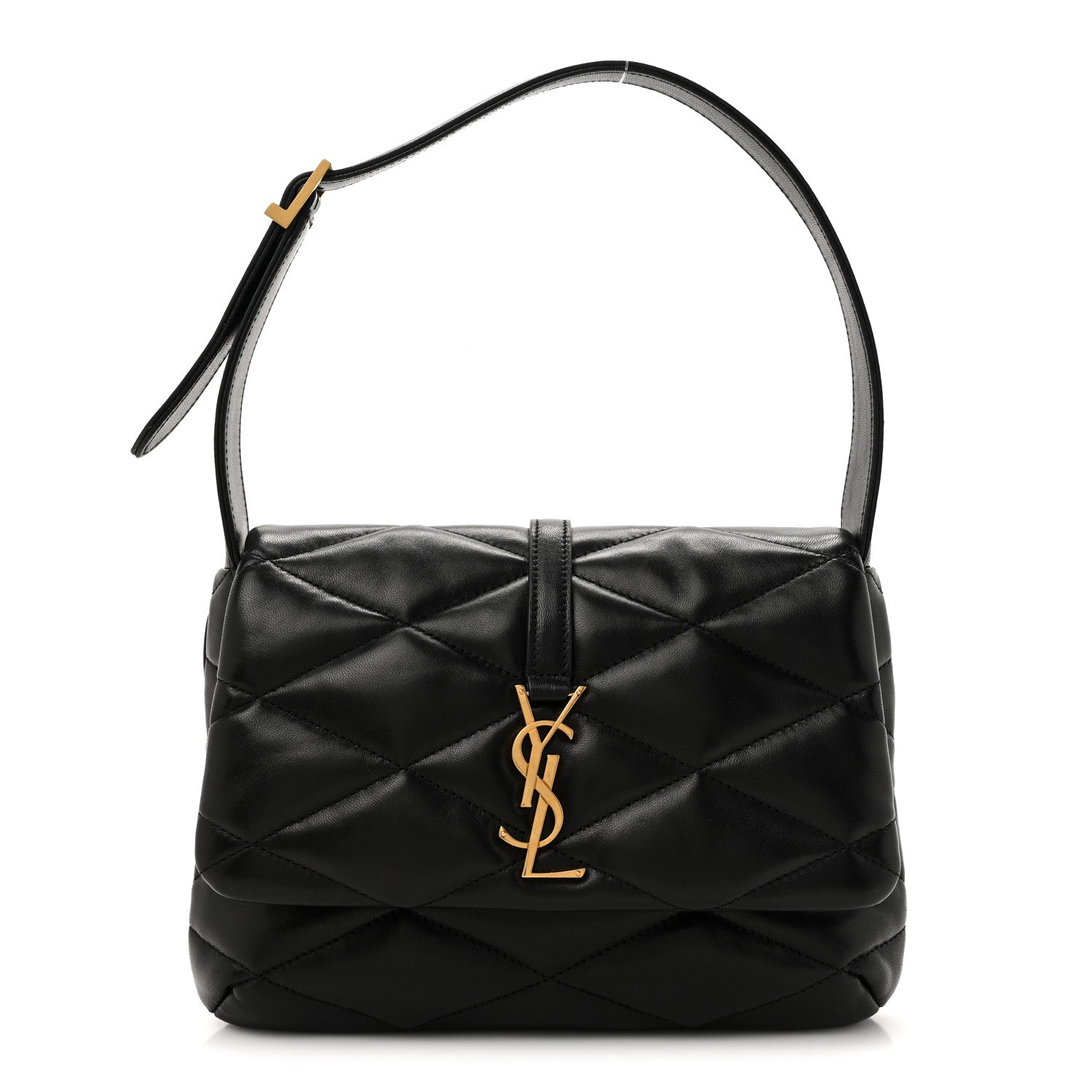 Lambskin Quilted Le 57 Diamond Shoulder Bag Black