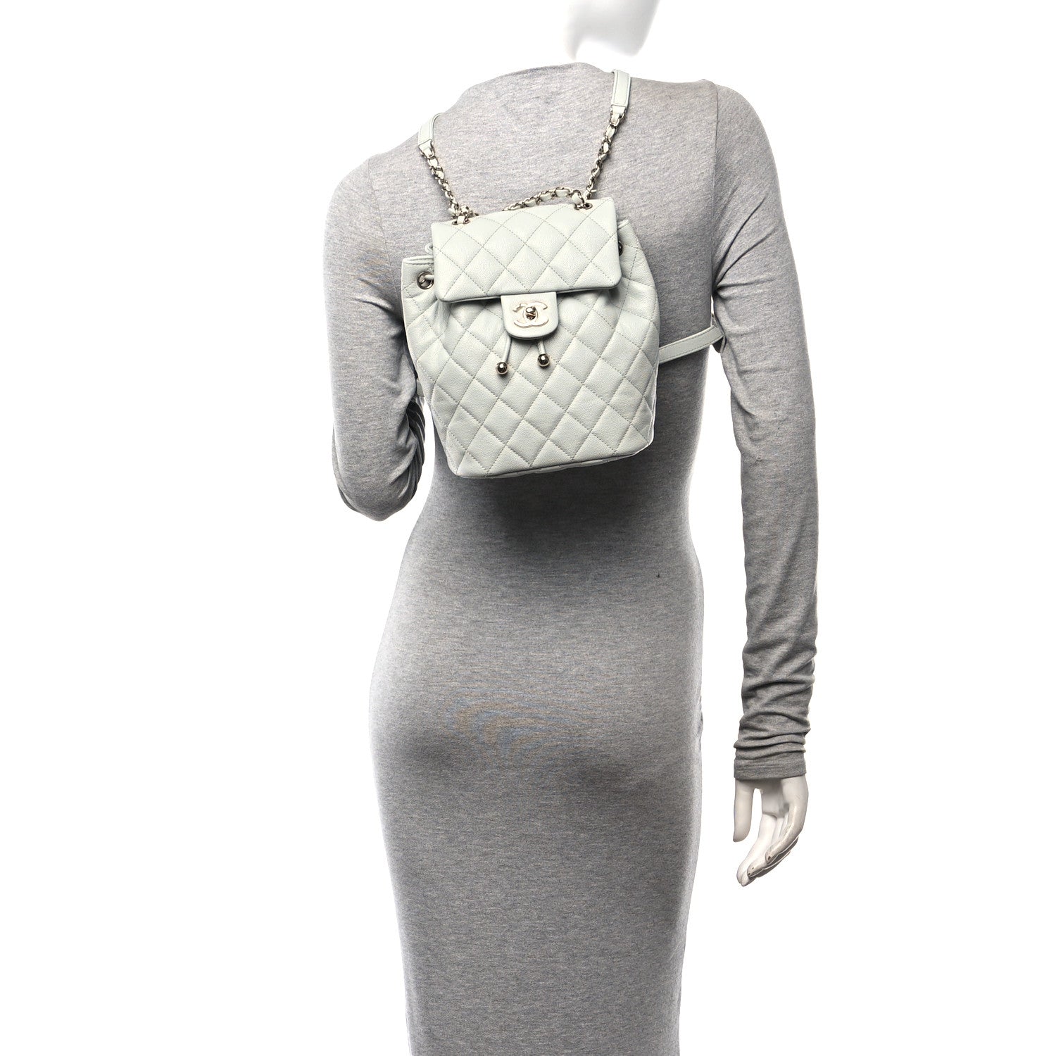 Caviar Quilted Mini Urban Spirit Backpack Light Blue