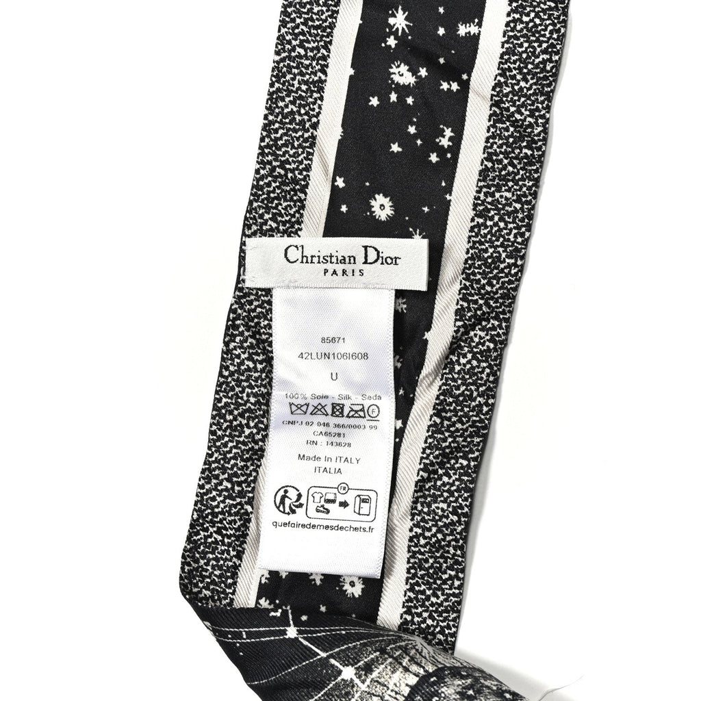 Silk Zodiac Aries Mitzah Scarf Black