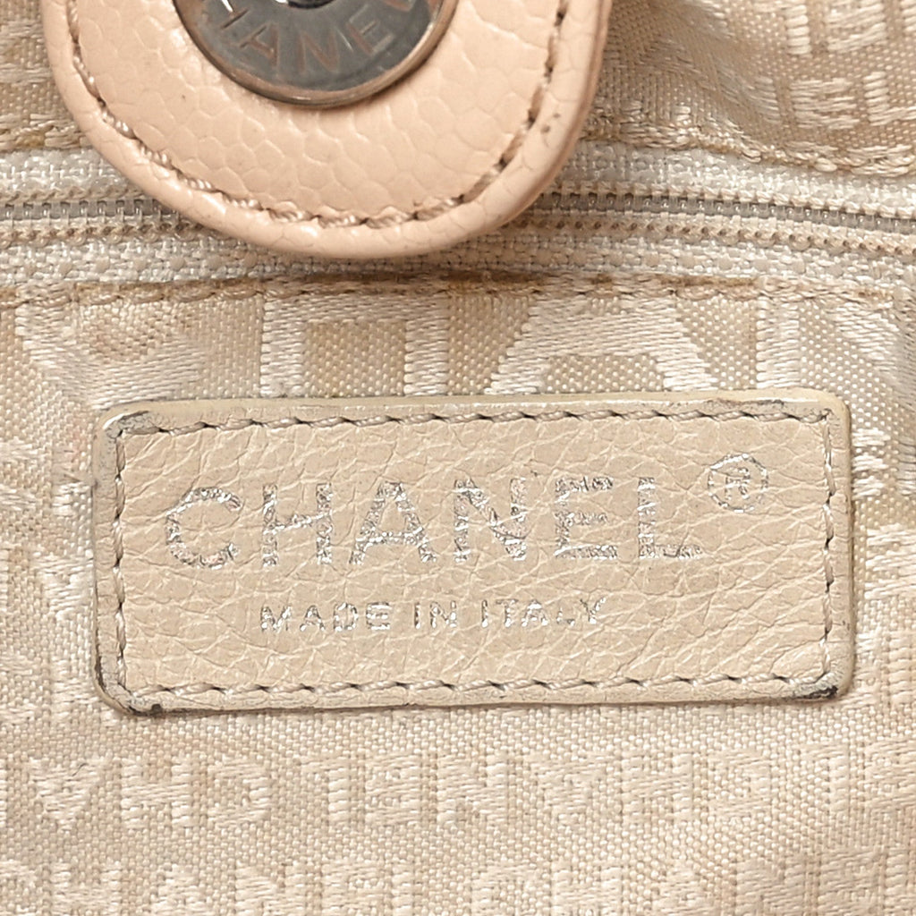 Caviar Braided Small CC Tote Beige