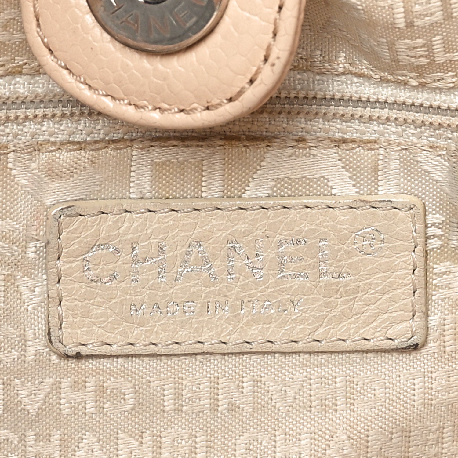 Caviar Braided Small CC Tote Beige