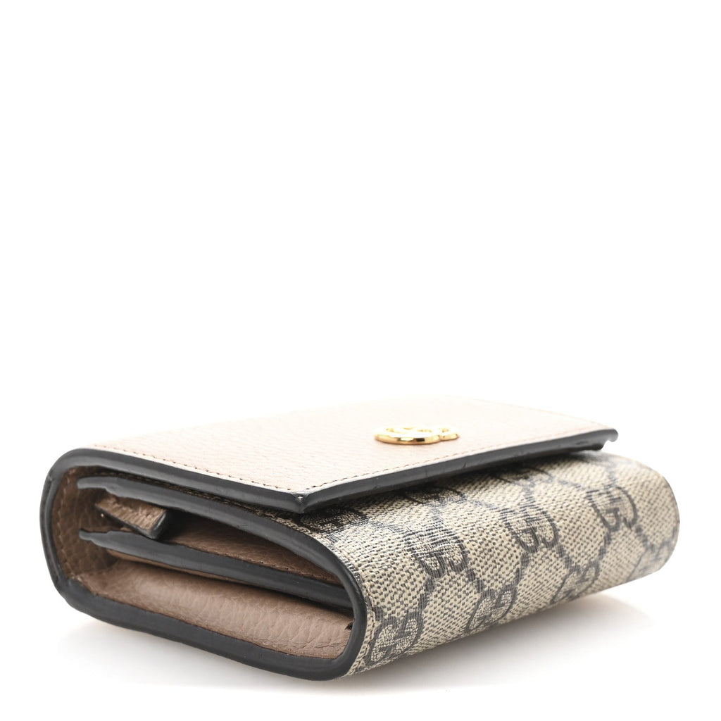 Dollar Calfskin GG Supreme Monogram Medium GG Marmont  Case Porcelain Rose Beige Ebony