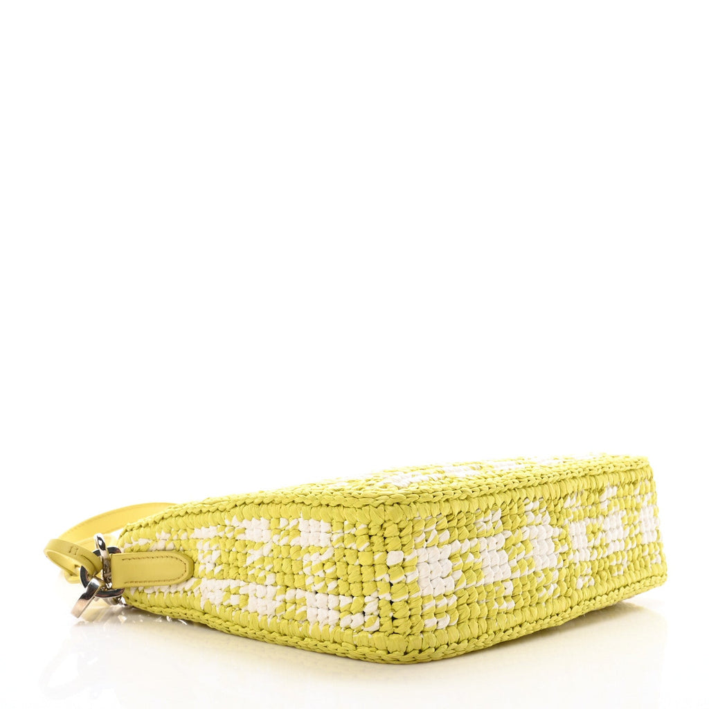 Yarn Raffia Effect Crochet Embroidered Mini Re-Edition Shoulder Bag Cedro